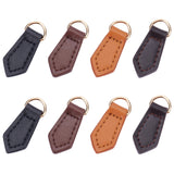 8Pcs 4 Colors Genuine Leather Bag Accessories, with Iron D Ring, Bag Replacement Accessories, Light Gold, Mixed Color, 3.85x1.6x0.6cm, Hole: 4x9mm, 2pcs/color