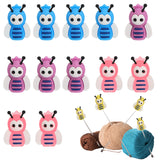 16Pcs 4 Colors Silicone Knitting Needle Stoppers, Cartoon Style, Bees, Mixed Color, 31.5x23x11.5mm, Hole: 7mm, 4pcs/color