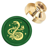 Golden Tone Brass Head, for Wax Seal Stamp DIY Scrapbooking, Snake, 25x14.5mm