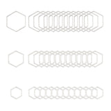 304 Stainless Steel Linking Ring, Hexagon, Stainless Steel Color, 13.5~20x12~22.5x0.8mm, 36pcs/box