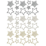 Glass Hotfix Rhinestone, Iron on Appliques, Costume Accessories, for Clothes, Bags, Pants, Star, 297x210mm