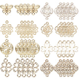 48Pcs 8 Styles Alloy Connector Charms, Flower & Clover & Butterfly Links, Mixed Shapes, Golden, 13.5~20.5x12~15.5x1~2mm, Hole: 1~2mm, 6pcs/style