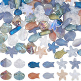 120Pcs 12 Style Electroplate Glass Beads, Fish & Shell & Starfish, Mixed Color, 12~15x8~14.5x5~10mm, Hole: 1mm, 10Pcs/style