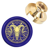 Golden Tone Wax Seal Brass Stamp Head, for Wax Seal Stamp, Sheep, 25x14.5mm