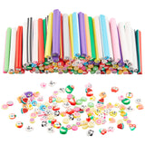 2 Bags 2 Style Handmade Polymer Clay Beads, No Hole, Bar, Mixed Color, 50x4~6mm, 1 bag/style