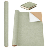 1 Sheet Rectangle Linen Fabric, with Paper Back, for Book Binding, Dark Sea Green, 100x43x0.05cm