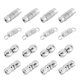 Brass Screw Clasps, Platinum, 11~14.5x3.5~5mm, hole: 0.5~2mm, 100sets/box