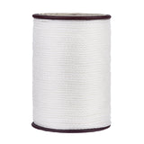 1Roll Round Waxed Polyester Thread String, Micro Macrame Cord, Twisted Cord, for Leather Sewing Stitching, WhiteSmoke, 0.8mm