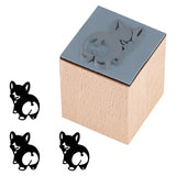 Wooden Stamps with Rubber, for DIY Craft Card Scrapbooking Supplies, Dog, 25~25.5x25~25.5x32mm