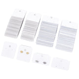 2 Bags 2 Style  Plastic Jewelry Display Cards, for Hanging Earring Display, Rectangle, White, 31~45.5x40~51.5x4.5~8mm, Hole: 1.4mm and 6mm, 1 bags/style