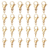 40Pcs 4 Styles 304 Stainless Steel Lobster Claw Clasps, with Open Jump Ring, Golden, 9~12x5.5~7x3.5mm, Hole: 3mm, Open Jump Ring: 5x0.6mm, about 10pcs/style