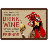 Rectangle Metal Iron Sign Poster, for Home Wall Decoration, Rooster Pattern, 200x300x0.5mm