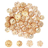 304 Stainless Steel Bead Caps, Flower, Golden, 80pcs/box