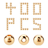 400Pcs Brass Beads, Long-Lasting Plated, Round, Real 18K Gold Plated, 3mm, Hole: 0.9mm