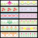 12Pcs Retro Floral PET Plastic Drawing Painting Stencils Templates, Rectangle, Mixed Shapes, 305x100x0.4mm