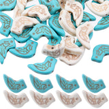 100Pcs 2 Colors Dyed Synthetic Turquoise Beads, Bird, Mixed Color, 16x14x4.5mm, Hole: 1.2mm, 50pcs/color