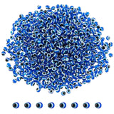 Evil Eye Resin Beads, Round, Royal Blue, 4mm, Hole: 1mm, 800pcs/box