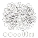 160Pcs 4 Styles 304 Stainless Steel Linking Rings, Stainless Steel Color, 40pcs/style