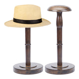 Wood Dome Shaped Stem Hat Rack, for Wig, Hat Holder Display Stand, Coffee, Finished Product: 156x340mm