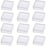 Plastic Bead Containers, Square, Clear, 5x5x2cm, Inner Diameter: 4.5x4.5cm, 15pcs/box