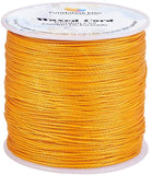 Round Waxed Polyester Cords, Twisted Cord, Gold, 0.5mm, about 106m/roll