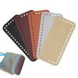 5Pcs 5Colors PU Leather Rectangle Bag Bottom, for Knitting Bag, Women Bags Handmade DIY Accessories, Mixed Color, 18x8x0.4cm, Hole: 4.8mm, 1pc/color