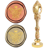 DIY Scrapbook, Brass Wax Seal Stamp and Alloy Handles, Butterfly Pattern, 103mm, Stamps: 2.5x1.45cm