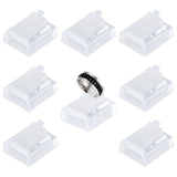 8Pcs Square Acrylic Ring Displays, Clear, 3.6x3x2.2cm, 8pcs/bag