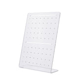 72-Hole Acrylic Slant Back Earring Display Stands, L-Shaped Earring Organizer Holder, Clear, 4.25x15x21cm