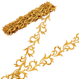 Auspicious Cloud Ethnic Style Polyester Metallic Thread Embroidery Floral Trimming, Iron on/Sew on Hollow Trim, for Costume Decoration, Gold, 1-5/8 inch(40mm), about 4.37 Yards(4m)/Strand