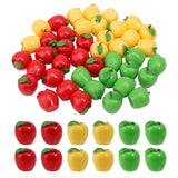 60Pcs 3 Colors Christmas Resin 3D Apple Display Decorations, for Home Decorations, Mixed Color, 13x13mm, 20pcs/color