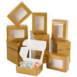 Cardboard Paper Shipping Box, Mailing Folding Box with Visible Window, Rectangle, Goldenrod, 6.2x8.7x3.2cm