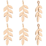 16Pcs Brass Pendants, Leaf, Nickel Free, Real 18K Gold Plated, 25x11x1.5mm, Hole: 1mm