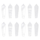 12Pcs Natural Quartz Crystal Pointed Beads, Rock Crystal Beads, Bullet, Undrilled/No Hole Beads, 30.5x9x8mm