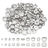 Stainless Steel Rhinestone Claw Settings, Mixed Shapes, Stainless Steel Color, 500pcs/bag