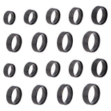 18Pcs 9 Size 201 Stainless Steel Plain Band Ring for Men Women, Matte Gunmetal Color, Inner Diameter: US Size 4 1/2~14(15.2~23mm), 2Pcs/size