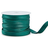 12.5M Flat Satin Piping Ribbon, Cotton Ribbon for Cheongsam, Clothing Decoration, Dark Green, 3/8 inch(10mm)