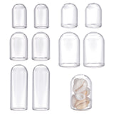 10Pcs 5 Styles Mini Glass Dome, Glass Display Cover, Clear, 25~50x16~25mm, Inner Diameter: 12.5~21.6mm, 2pcs/style