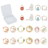 20Pcs 10 Style Alloy Pendants, with Enamel, Cat, Mixed Color, 2pcs/style