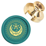 Golden Tone Wax Seal Brass Stamp Head, for Wax Seal Stamp, Moon, 25x14.5mm