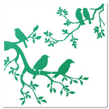 PET Plastic Hollow Out Drawing Painting Stencils Templates, Square, Bird Pattern, 300x300mm