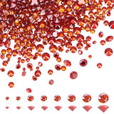 1600Pcs 8 Colors Diamond Shape Grade A Cubic Zirconia Cabochons, Faceted, Red, 200pcs/color
