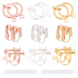 Brass Clip on Earring Findings, Mixed Color, 38pcs/box