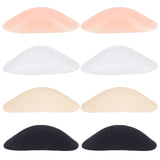 4 Pairs 4 Style Detachable Sponge Shoulder Pads, Anti-Slip Silicone Insert Shoulder Push-Up Pads, Invisible Reusable Shoulder Enhancer, Mixed Color, 125~135x64~74x3~6mm, 1pair/style