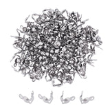 200Pcs 304 Stainless Steel Bead Tips, Calotte Ends, Clamshell Knot Cover, Stainless Steel Color, 8x4mm, Hole: 1.5mm