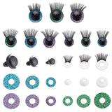 18 Sets Craft Resin Doll Eyes, 18Pcs Acrylic Doll Eyelashes, Doll Eye Make Up Accessories, for Doll DIY Craft Making, Mixed Color, 20mm