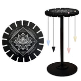 Wooden Wheel, Wooden Display Shelf, Black Holder Stand, Rustic Divination Pendulum Storage Rack, Witch Stuff, Eye, Wheel: 120x8mm, 2pcs, Studdle: 288x12mm, 1pc