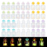 36Pcs 6 Colors Luminous Plastic Pendants, with Polymer Clay inside, Bottle Charms, Mixed Color, 28.5x14.5mm, Hole: 1.8mm, 6pcs/color