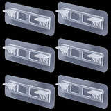 6Pcs Plastic Layer Support, Rectangle, for Closet, Clear, 120x40x18mm, Hole: 4mm