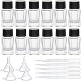 Fountain Pen Ink Bottled Sets, with ABS Plastic Bottle Cap, Mini Transparent Plastic Funnel Hopper, Dropper, Clear, 3.2x3.2x6.7cm, Inner Diameter: 1.4cm, Capacity: 15ml(0.51fl. oz)